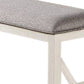 Lexi 50 Inch Dining Bench Fabric Padded Seat Rubberwood Gray and White By Casagear Home BM284313