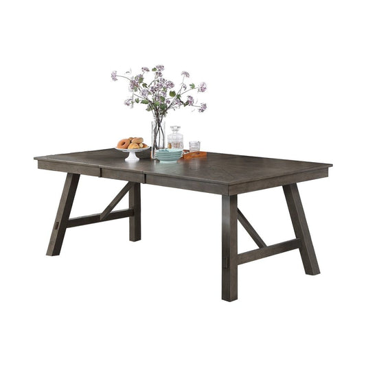Lexi 78 Inch Classic Dining Table, Rubberwood, Extendable Leaf, Dark Brown By Casagear Home