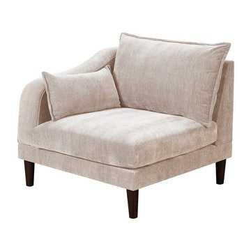 Rio 33 Inch Modular Single Arm Corner Chair, 2 Lumbar Cushions, Blush Pink By Casagear Home