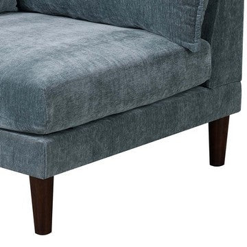Rio 33 Inch Modular Single Arm Corner Chair 2 Lumbar Cushions Slate Blue By Casagear Home BM284325