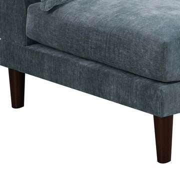 Rio 33 Inch Modular Armless Sofa Chair Lumbar Cushion Slate Blue Fabric By Casagear Home BM284326