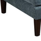 Rio 32 Inch Modular Ottoman Box Cushion Seat Wood Legs Slate Blue Fabric By Casagear Home BM284327