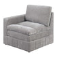 Luna 33 Inch Modular 1 Arm Corner Chair, Triple Plush Cushioned Seat, Gray By Casagear Home