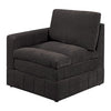 Luna 33 Inch Modular 1 Arm Corner Chair, Triple Plush Cushion Seat Brown By Casagear Home