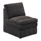 Luna 35 Inch Modular Armless Chair, 3 Layer Plush Cushion Seat, Dark Gray By Casagear Home