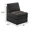 Luna 35 Inch Modular Armless Chair 3 Layer Plush Cushion Seat Dark Gray By Casagear Home BM284332