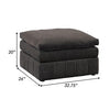 Luna 33 Inch Modular Ottoman Three Layer Plush Cushioned Seat Dark Gray By Casagear Home BM284333