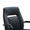 Ida 26 Inch Ergonomic Office Chair Faux Leather Swivel Seat Black Gray By Casagear Home BM284335