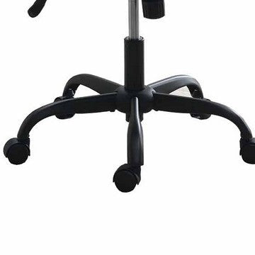 Ida 26 Inch Ergonomic Office Chair Faux Leather Swivel Seat Black Gray By Casagear Home BM284335