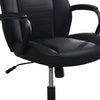 Rue 27 Inch Ergonomic Office Chair Vegan Faux Leather Swivel Seat Black By Casagear Home BM284336