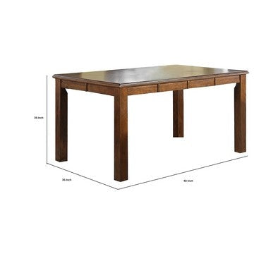 Ivy 60 Inch Modern Rectangular Dining Table Rubberwood Frame Warm Brown By Casagear Home BM284340