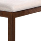 48 Inch Classic Fabric Upholstered Dining Bench Pine Wood Ivory and Brown By Casagear Home BM284352