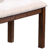 48 Inch Classic Fabric Upholstered Dining Bench Pine Wood Ivory and Brown By Casagear Home BM284352
