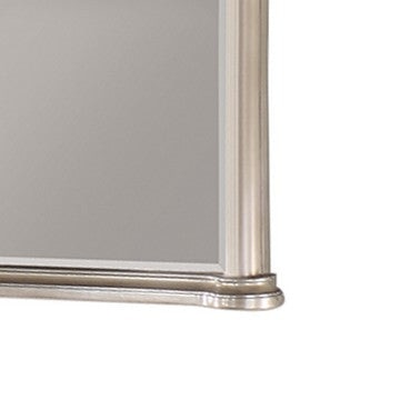 Ada 38 x 45 Rectangular Dresser Mirror Molded Trim Pine Wood Brown By Casagear Home BM284354