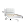 Amy California King Platform Bed Vegan Faux Leather Upholstery White By Casagear Home BM284358
