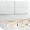 Amy King Size Platform Bed Vegan Faux Leather Upholstery White By Casagear Home BM284359