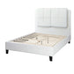 Amy Full Size Platform Bed, Vegan Faux Leather Upholstery, White By Casagear Home