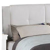 Amy Queen Size Platform Bed Vegan Faux Leather Upholstery White By Casagear Home BM284361