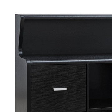 47 Inch Serving Cabinet Buffet Sideboard Console 2 Drawers Shelves Black By Casagear Home BM284377