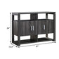 47 Inch Serving Cabinet Buffet Sideboard Console 2 Shelves 3 Doors Gray By Casagear Home BM284378