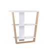 Hedy Console Table | 34" | 3 Shelf | Slanted Legs | White 2 Tone