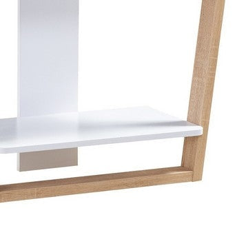 Hedy 34 Inch Modern Console Table 3 Shelf Slanted Legs Two Toned White By Casagear Home BM284398