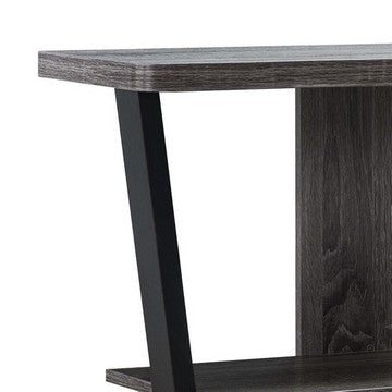 Hedy 34 Inch Modern Console Table 3 Shelf Slanted Legs Two Toned Black By Casagear Home BM284399