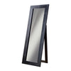 Guri 74 Inch Floor Full Length Accent Mirror, Faux Croc Wood Border, Black By Casagear Home