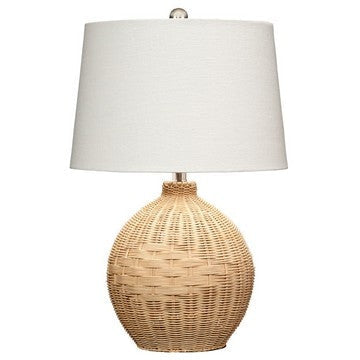 Cape Table Lamp | 22" | Rattan | Linen Shade | Brown