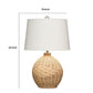 Cape 22 Inch Contemporary Rattan Table Lamp Hand Woven Linen Shade Brown By Casagear Home BM284414