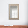 Structure 26 x 38 Modern Rectangular Mirror, Shargeen Texture, Bevel, Ivory By Casagear Home