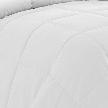 Beth Reversible Microfiber Queen Comforter Squared Stitching Pure White By Casagear Home BM284436