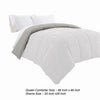 Beth Reversible Microfiber Queen Comforter Squared Stitching White Gray By Casagear Home BM284437