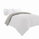 Beth Queen Comforter | Reversible Microfiber | White Gray | Stitch Design