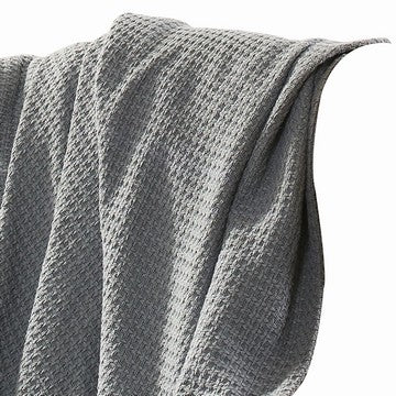 Nyx Twin Size Ultra Soft Cotton Thermal Blanket Textured Charcoal Gray By Casagear Home BM284444