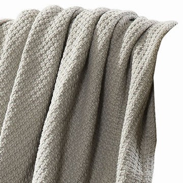 Nyx Twin Size Ultra Soft Cotton Thermal Blanket Textured Feel Taupe By Casagear Home BM284445
