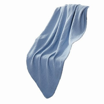 Nyx Queen Size Ultra Soft Cotton Thermal Blanket, Textured Feel, Blue By Casagear Home