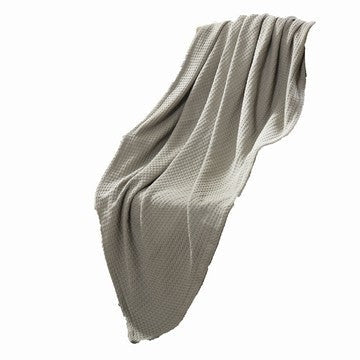 Nyx King Size Ultra Soft Cotton Thermal Blanket, Textured Feel, Taupe By Casagear Home