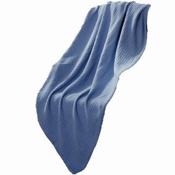 Nyx King Size Ultra Soft Cotton Thermal Blanket, Textured Feel, Denim Blue By Casagear Home