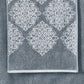 Eula Modern 6 Piece Cotton Towel Set Stylish Damask Pattern Slate Blue By Casagear Home BM284475