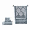 Eula Towel Set | 6 Piece | Cotton | Damask Pattern | Slate Blue