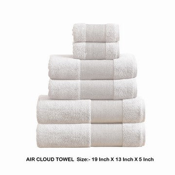 Indy Modern 6 Piece Cotton Towel Set Softly Textured Design Crisp White By Casagear Home BM284476