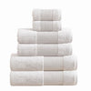 Indy Towel Set | 6 Piece | Cotton | Textured Design | Crisp White