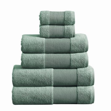 Indy Modern 6 Piece Cotton Towel Set, Softly Textured Design, Turquoise By Casagear Home