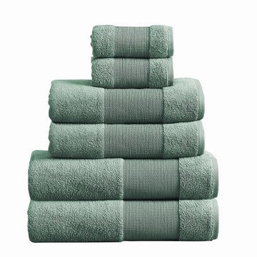 Indy Towel Set | 6 Piece | Cotton | Textured Design | Turquoise