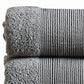 Indy Modern 6 Piece Cotton Towel Set Softly Textured Design Dark Gray By Casagear Home BM284479