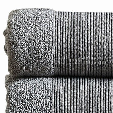 Indy Modern 6 Piece Cotton Towel Set Softly Textured Design Dark Gray By Casagear Home BM284479