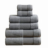 Indy Towel Set | 6 Piece | Cotton | Textured Design | Dark Gray