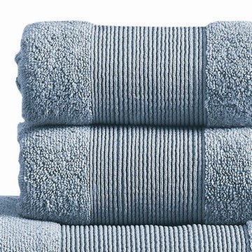 Indy Modern 6 Piece Cotton Towel Set Softly Textured Design Slate Blue By Casagear Home BM284480