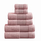 Indy Modern 6 Piece Cotton Towel Set, Softly Textured Design, Silky Pink By Casagear Home